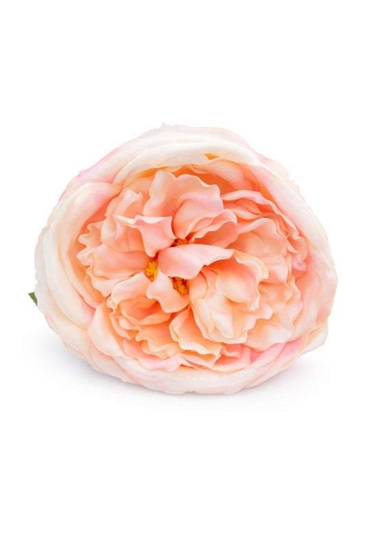 Trandafir artificial crem discret extrabogat cu petale 50 cm diametru floare 10 cm