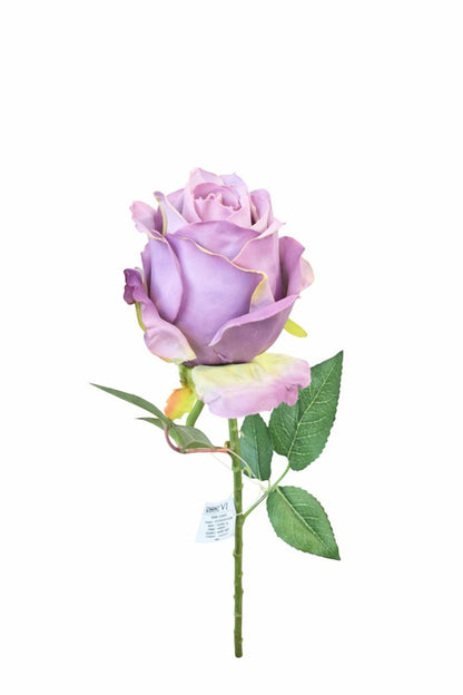 Trandafir artificial mov purpuriu calitate superioara 50 cm diametru floare 7 cm
