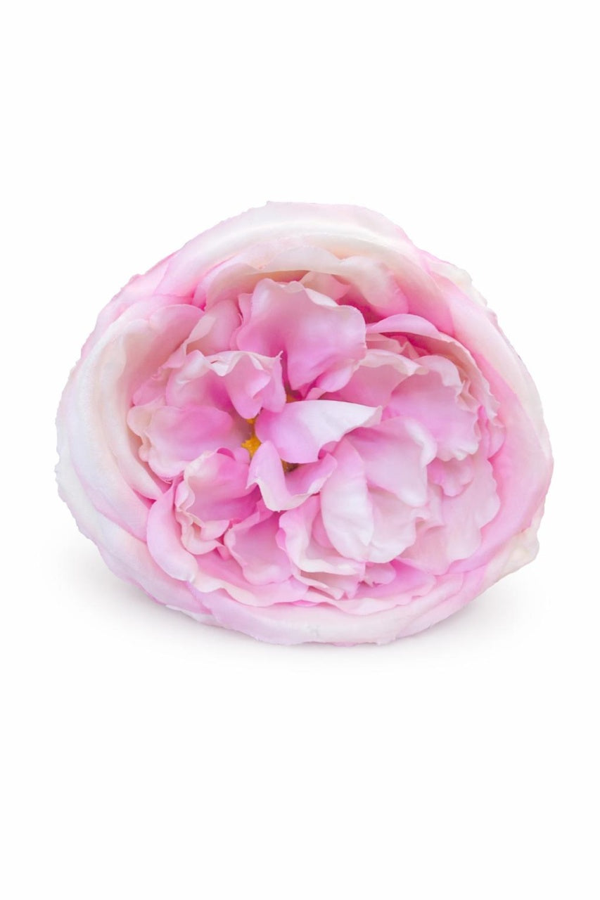 Trandafir artificial roz delicat si crem extrabogat 50 cm diametru floare 10 cm