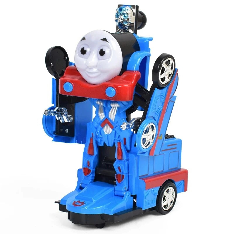Tren Transformer cu Lumini si Muzica , 20 cm, Robot 2-in-1