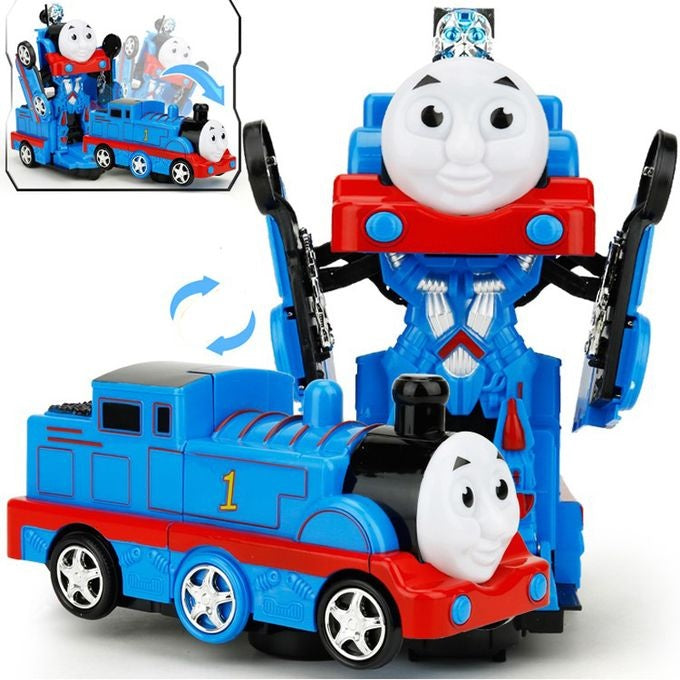 Tren Transformer cu Lumini si Muzica , 20 cm, Robot 2-in-1