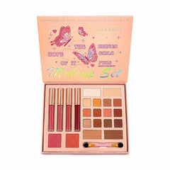 Trusă de Machiaj 5 în 1, 18 Farduri, 4 Glossuri, Blush, Highlighter și Contur, Set Cadou