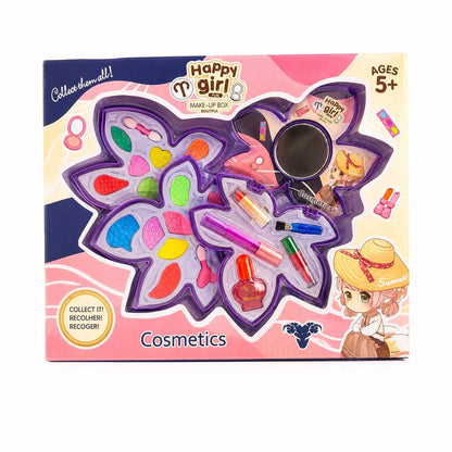 Trusă de Machiaj pentru Copii cu Oglindă, Farduri, Ruj și Lac de Unghii – Set Cosmetic de Jucărie