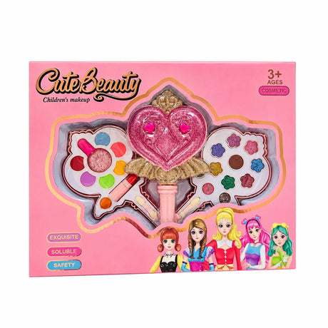 Trusă de Machiaj pentru Copii Cute Beauty 3+ – Set Cosmetic cu Farduri, Ruj și Accesorii