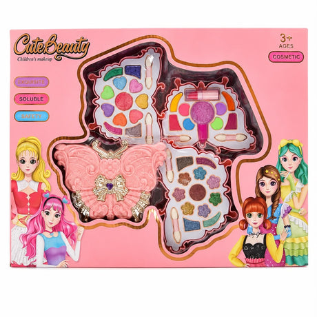 Trusă de Machiaj pentru Copii Cute Beauty – Set Machiaj Tip Fluture cu Farduri, Ruj și Accesorii