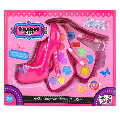 Trusă de Machiaj pentru Copii în Pantof Roz 15cm , Set Cosmetice de Joacă, Accesorii Beauty