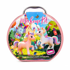 Trusă de Machiaj pentru Fetițe în Geantă Unicorn – Set Makeup cu Farduri și Accesorii