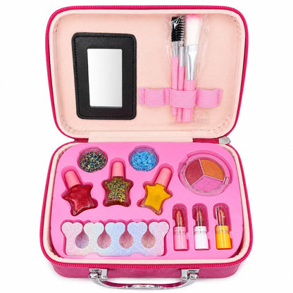 Trusă de Machiaj Unicorn pentru Copii în Geantă Elegantă – Set Cosmetic cu Oglindă și Accesorii, Culoare Aleatorie