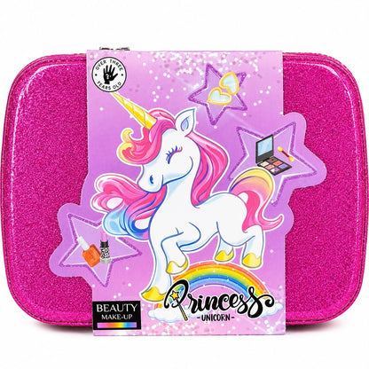 Trusă de Machiaj Unicorn pentru Copii în Geantă Elegantă – Set Cosmetic cu Oglindă și Accesorii, Culoare Aleatorie