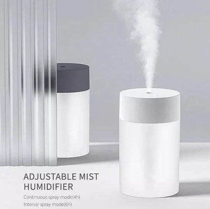 Umidificator aer portabil USB 260ml, difuzor aroma, vaporizator camera, iluminare ambientala, alb