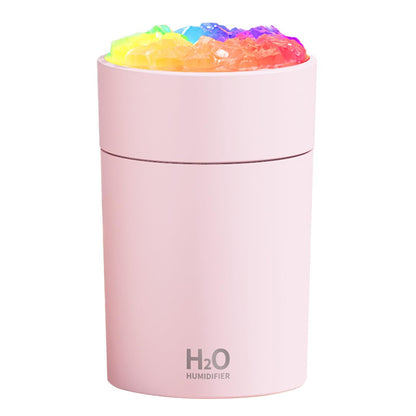 Umidificator aer USB cu lumini RGB, difuzor aromaterapie compact, silentios, roz