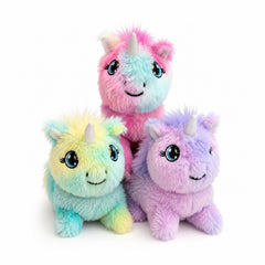 Unicorn vesel de plus multicolor interactiv cu sunete si mers, 17 cm