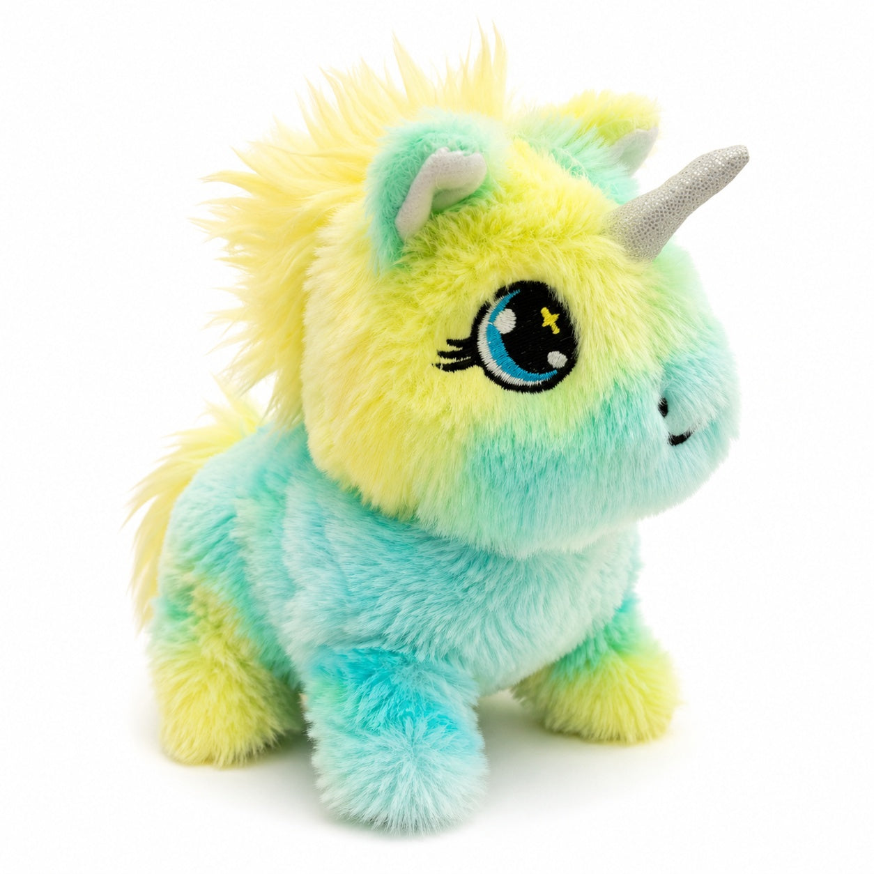 Unicorn vesel de plus multicolor interactiv cu sunete si mers, 17 cm