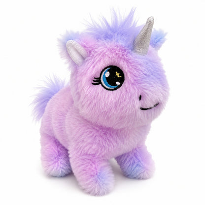 Unicorn vesel de plus multicolor interactiv cu sunete si mers, 17 cm