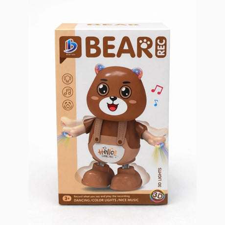 Ursulet dansator interactiv cu lumini si sunete, functie inregistrare voce, 20x11 cm