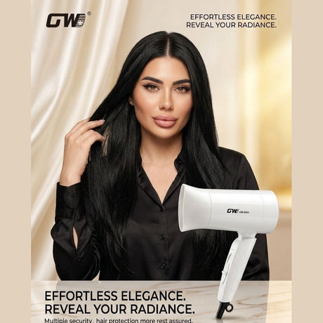 Uscator de par GW-6543, 800W, 2 trepte viteza, design compact, alb