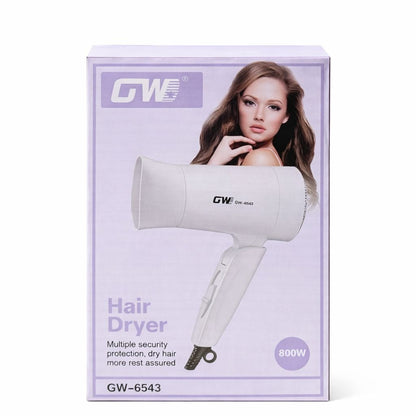 Uscator de par GW-6543, 800W, 2 trepte viteza, design compact, alb