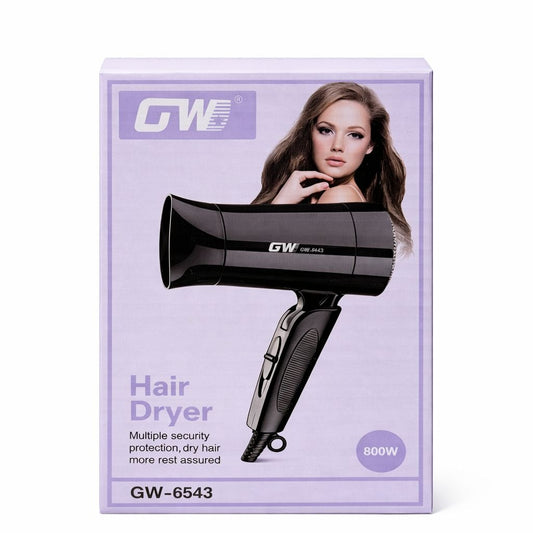 Uscator de par GW-6543, 800W, 2 trepte viteza, design compact, negru