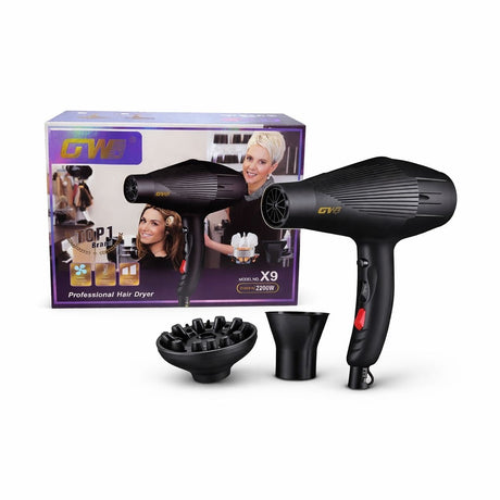 Uscător de păr profesional din plastic, GW-X9, Negru