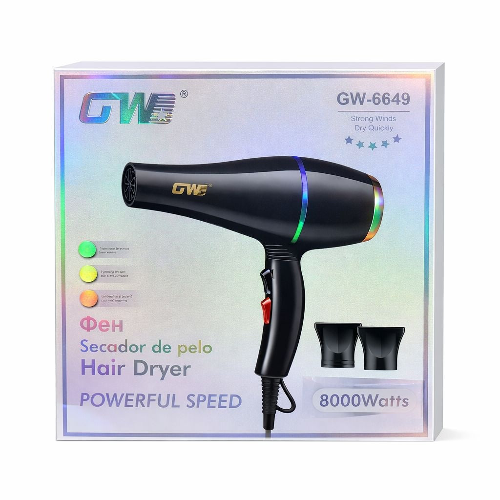 Uscător de Păr Profesional TW, Plastic, 1300W, 2 Viteze, Culoare Negru