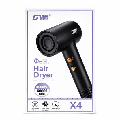 Uscător profesional de păr GW X4, 8000W, Negru