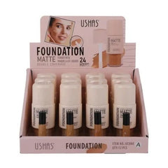 USHAS Foundation Matte Double Coverage 24H , Fond de Ten Matifiant cu Acoperire Dubla si Rezistenta de 24 de Ore, 18g