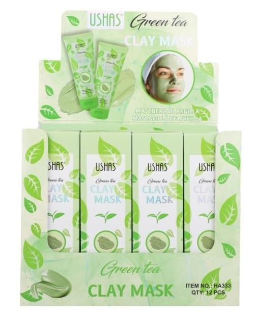 USHAS Green Tea Clay Mask , Masca cu Argila si Ceai Verde pentru Curatare Profunda si Revitalizarea Pielii, 80g