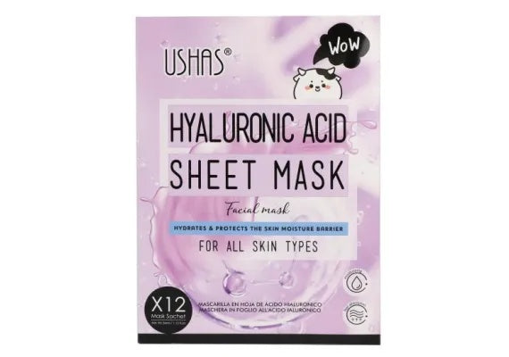 USHAS Hyaluronic Acid Sheet Mask , Masca de Fata cu Acid Hialuronic pentru Hidratarea si Protejarea Pielii