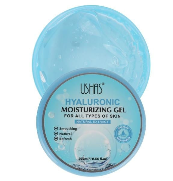 USHAS Hyaluronic Moisturizing Gel , Gel Hidratant cu Acid Hialuronic pentru Toate Tipurile de Ten, 300ml