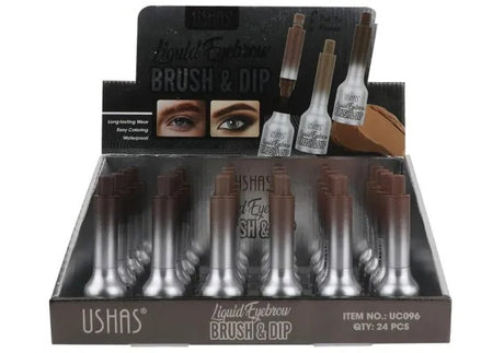 USHAS Liquid Eyebrow Brush Dip , Lichid pentru Sprancene cu Pensula Preciza pentru Contur si Definire Perfecta, 1.5g