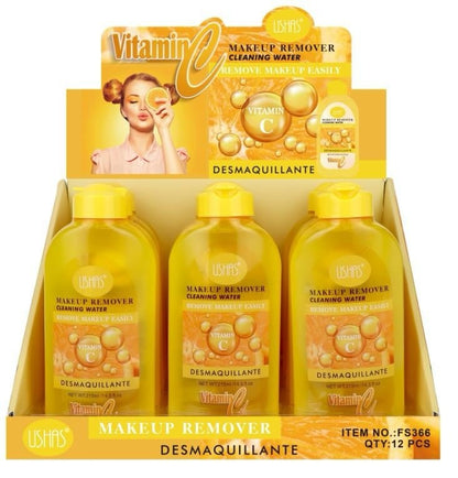 USHAS Make-Up Remover Cleansing Water Vitamin C , Demachiant cu Vitamina C pentru Curatare si Hidratare, 210ml