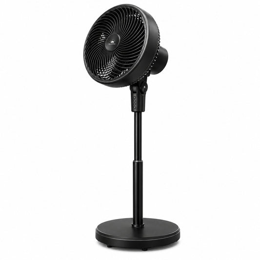 Ventilator cu Picior 10 Inch, negru , 80W, 3 Trepte de Viteză, Oscilație, Circulație Puternică a Aerului