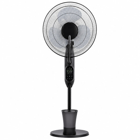 Ventilator cu Umidificator, Negru, 75W, 220V, 3 Viteze, Timer 7.5 Ore, Oscilație 70°