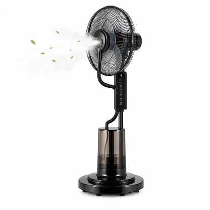 Ventilator cu Umidificator și Funcție de Răcire, Negru, 60 x 25.5 x 46 cm, 3 Viteze, 3 Lame, 220V