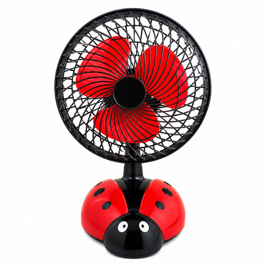 Ventilator de birou cu Buburuza 40 cm – Silențios, USB, Design Drăguț pentru Copii și Birou
