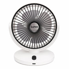 Ventilator de birou reincarcabil alb design compact elegant