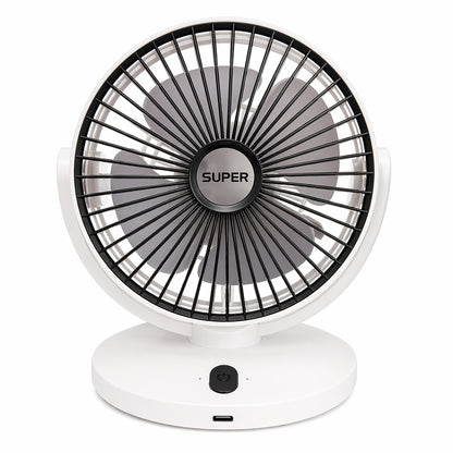 Ventilator de birou reincarcabil alb design compact elegant