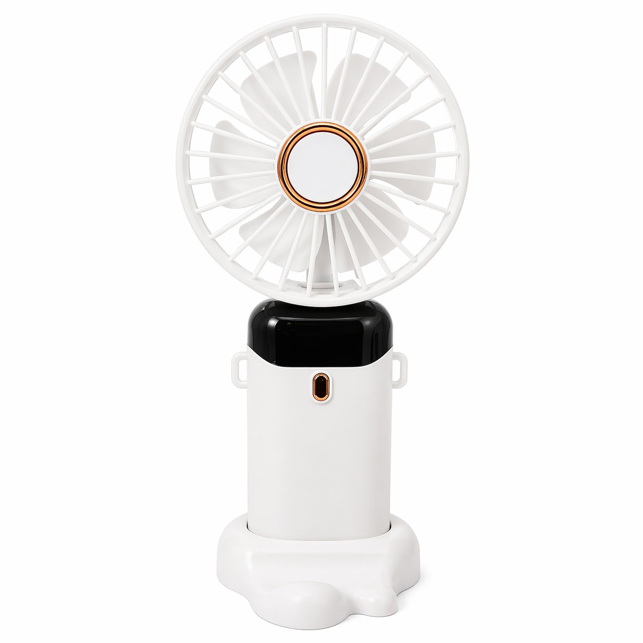 Ventilator de mana alb cu ecran LED afisaj baterie 19x9,5 cm