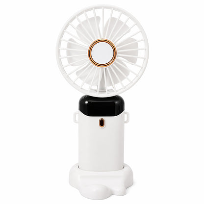 Ventilator de mana alb cu ecran LED afisaj baterie 19x9,5 cm