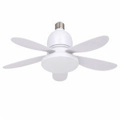 Ventilator plafon cu bec LED E27 80W, telecomandă, silențios, model Flower