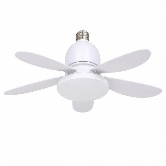 Ventilator plafon cu bec LED E27 80W, telecomandă, silențios, model Flower
