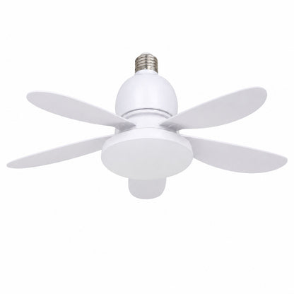 Ventilator plafon cu bec LED E27 80W, telecomandă, silențios, model Flower