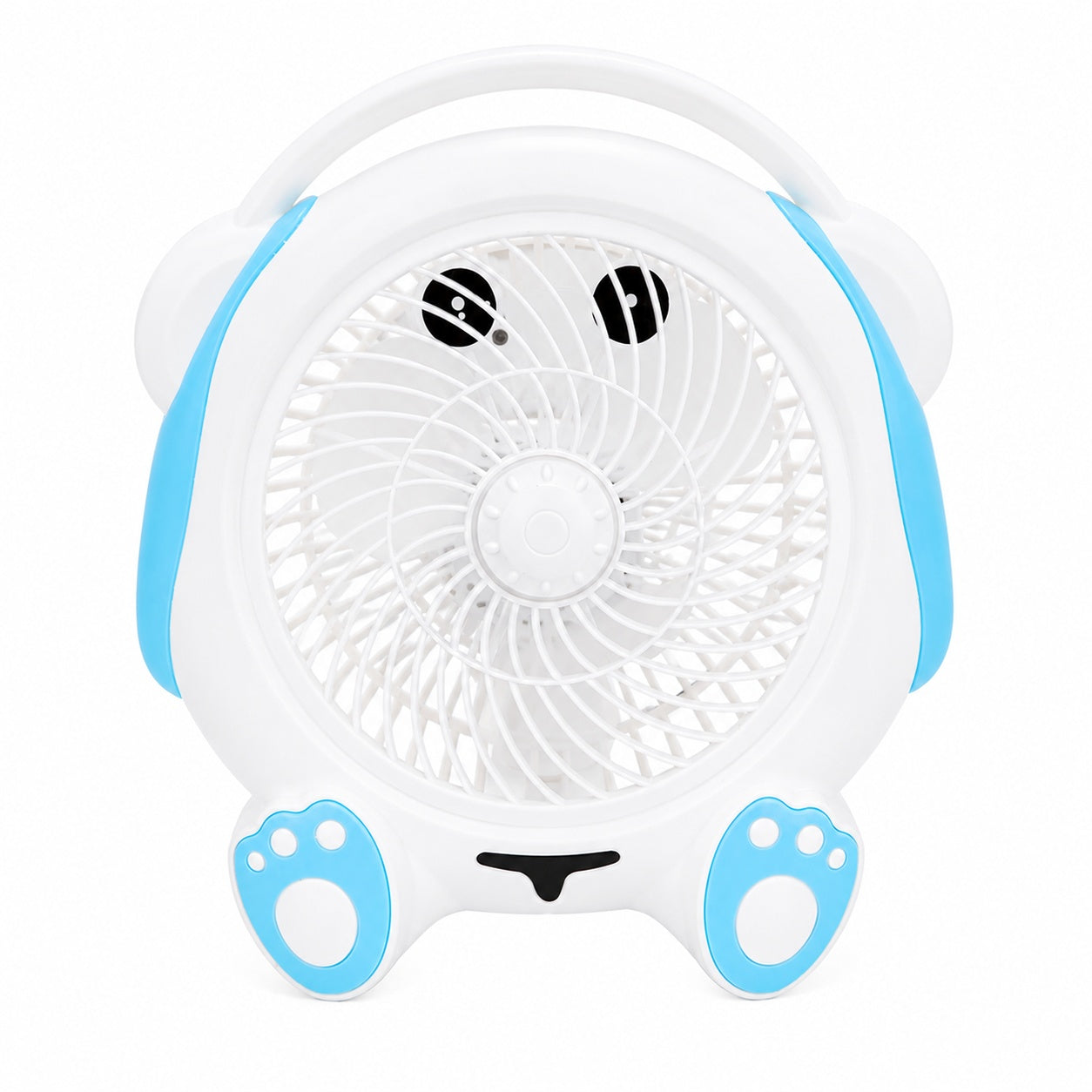 Ventilator Portabil 30 cm Alb cu Albastru – Design Drăguț, Silențios, 25W