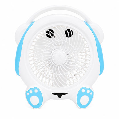 Ventilator Portabil 30 cm Alb cu Albastru – Design Drăguț, Silențios, 25W