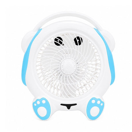 Ventilator Portabil 30 cm Alb cu Albastru – Design Drăguț, Silențios, 25W
