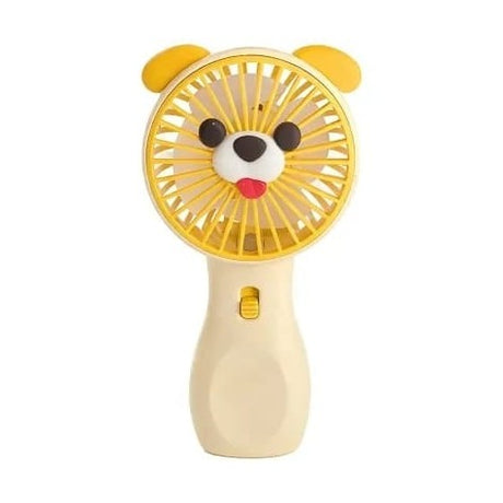 Ventilator portabil copii catel galben, reincarcabil USB, mini ventilator compact