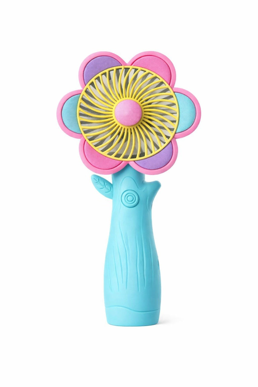 Ventilator portabil copii floare, reincarcabil USB, 3 viteze, design colorat