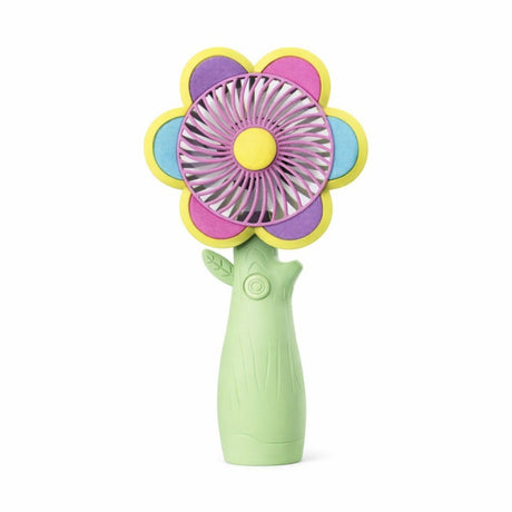 Ventilator portabil copii floare, reincarcabil USB, 3 viteze, design colorat