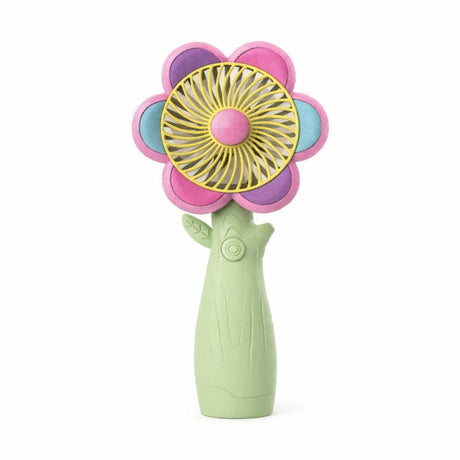 Ventilator portabil copii floare, reincarcabil USB, 3 viteze, design colorat