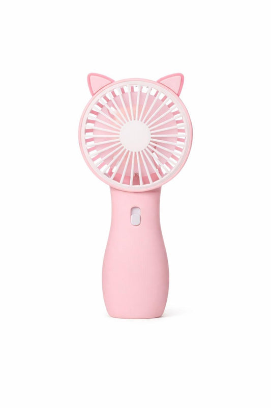 Ventilator portabil copii pisicuta roz, reincarcabil USB, mini ventilator compact